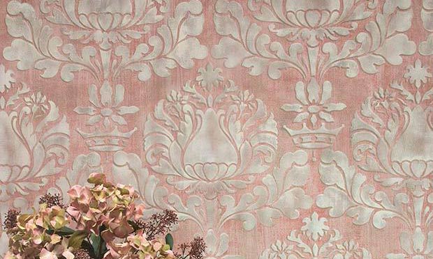 How to Stencil: Stenciling a Textured Fabric Wall Finish