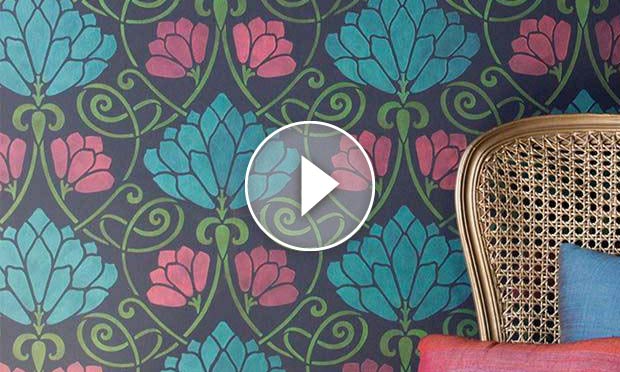 How to Stencil an Easy Accent Wall with Metallic Paint