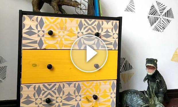 Ikea Hack! Stencil a Modern Mid Century Dresser