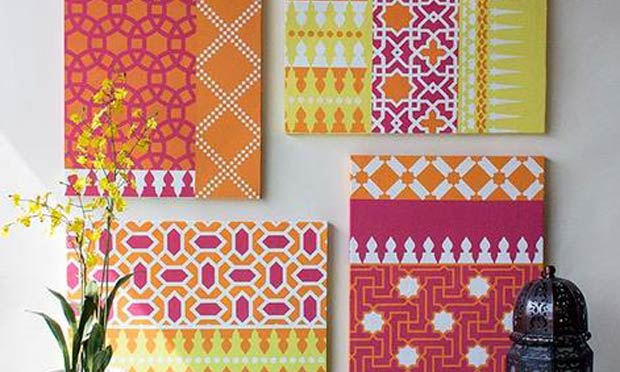 Stencil How-to: Colorful Moroccan Canvas Art