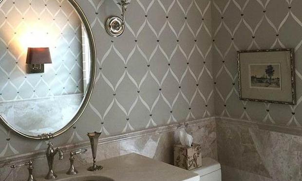 Boring Bathroom Be Gone! 10 Bathroom Makeover Ideas using Stencils