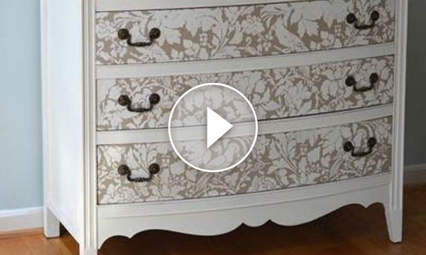 Paint and Stencil a Pretty Dresser is 10 Easy Steps!