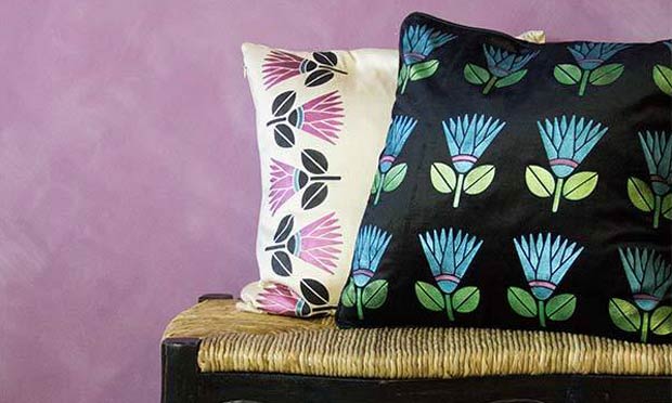 Stencil How-to: DIY Stenciled Pillows with our African Protea Stencil