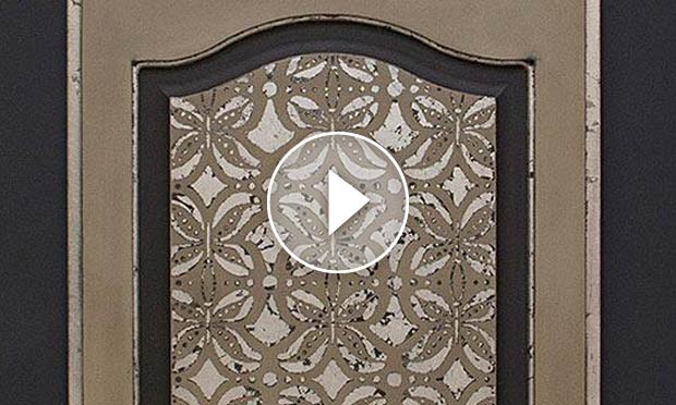 Stencil How-to: Using Royal Stencil Size for a Silver Accented Cabinet Door