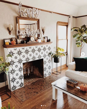 Get Cozy & Creative: Paint Your Fireplace Tiles with Stencils
