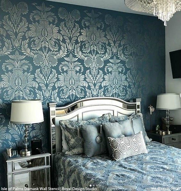 Shimmery Standout Wall Stencil Projects with Royal Stencil Cremes