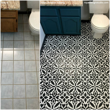 Beautiful Bathroom Stencils: Before & After