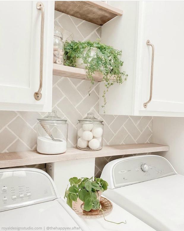 Wallpapered Laundry Room  The Lilypad Cottage