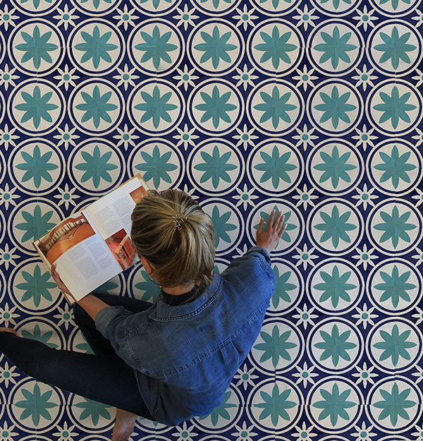 Renovate with Paint: How to Stencil a Floor Tile Pattern in 2 Colors