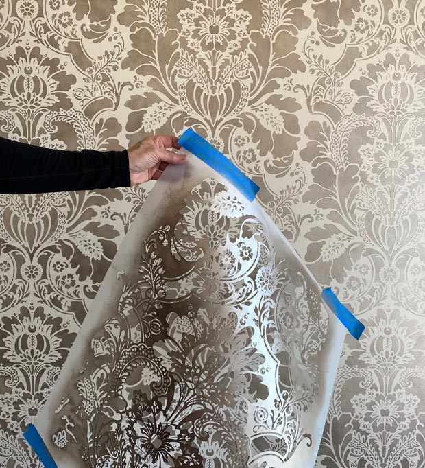 How to Stencil a Metallic Paint Feature Wall Fast and Fearlessly