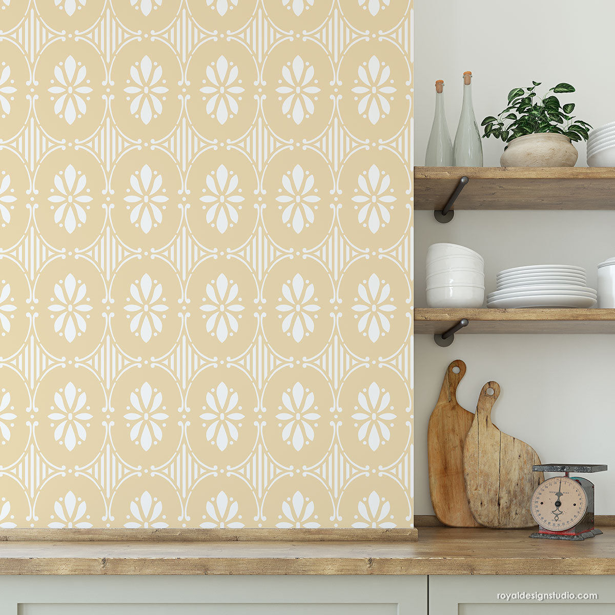 Swedish Floral Allover Stencil