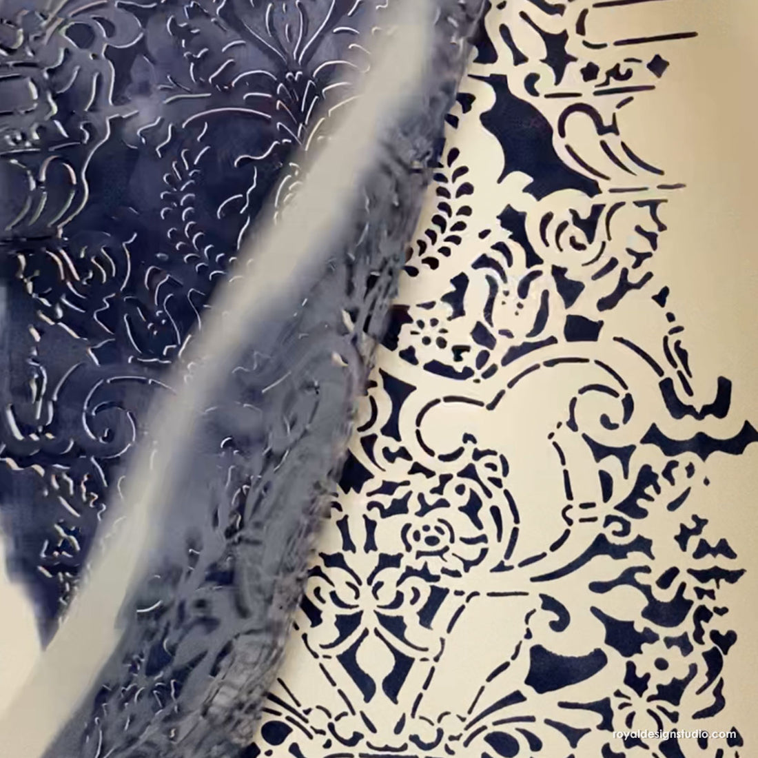 Large Trellis Wall Stencil | Acanthus Damask Wall Stencil for DIY Wallpaper