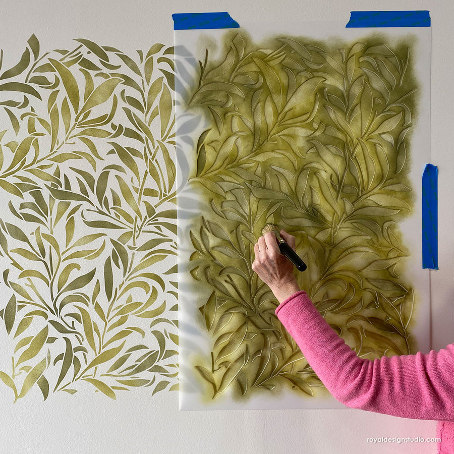 Wall Stencils for Painting Feature Wall Pattern Vine Leaves Wallpaper