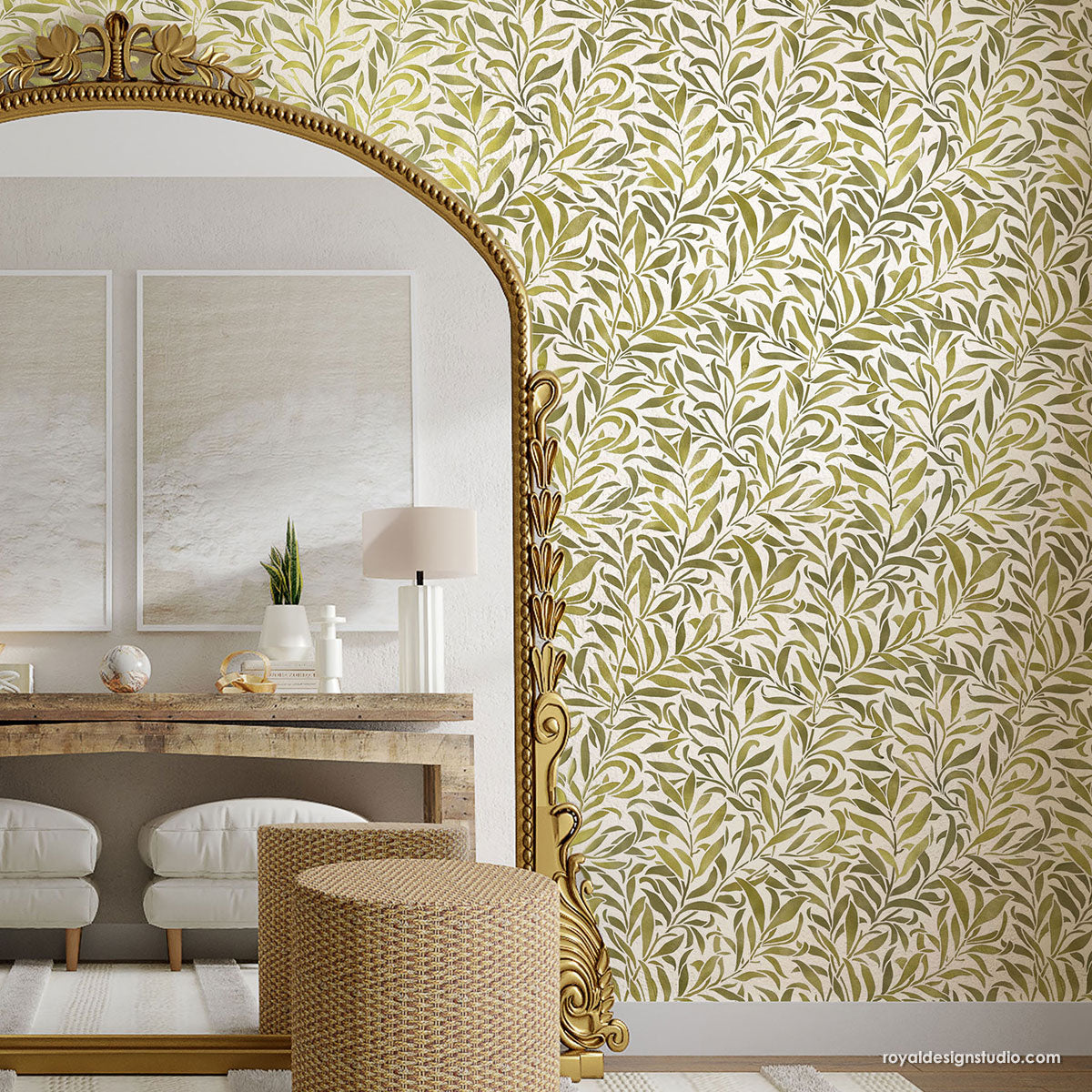 NEW! Thicket Leaves Wall Stencil