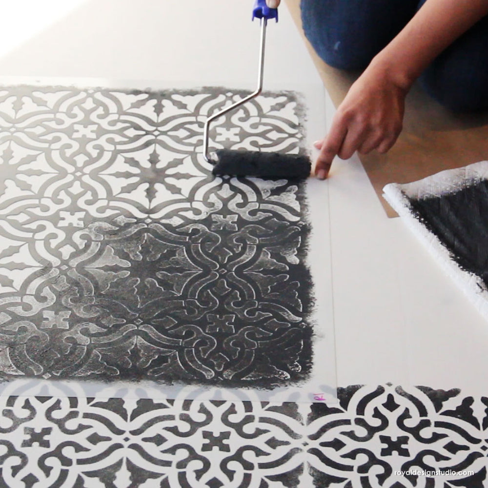 Large Tile Stencils for Painting Floor Tiles Concrete Floor Stencils