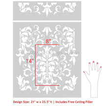 Large Trellis Wall Stencil | Acanthus Damask Wall Stencil for DIY Wallpaper