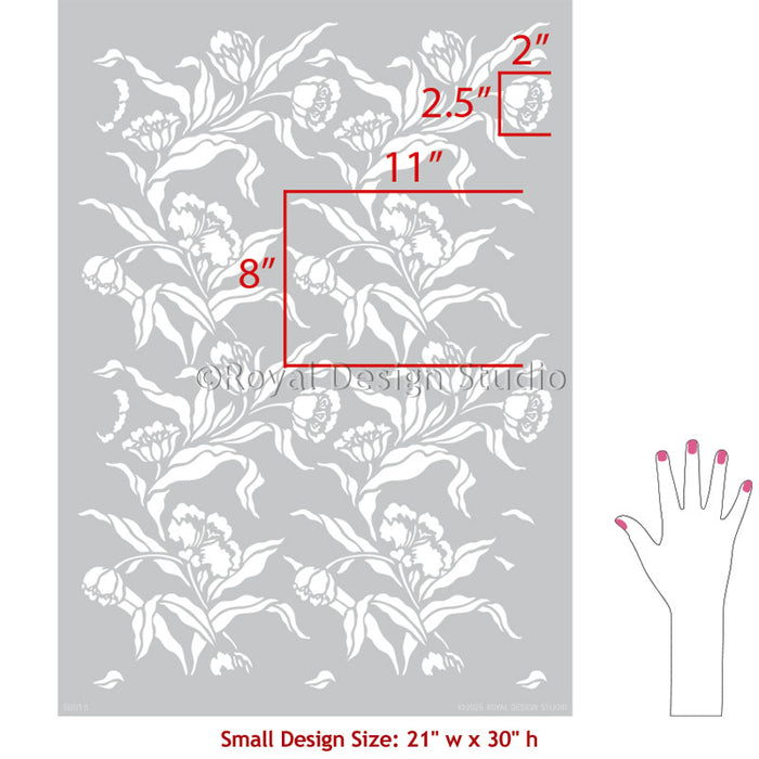 Large Trellis Wall Stencil | Acanthus Damask Wall Stencil for DIY Wallpaper