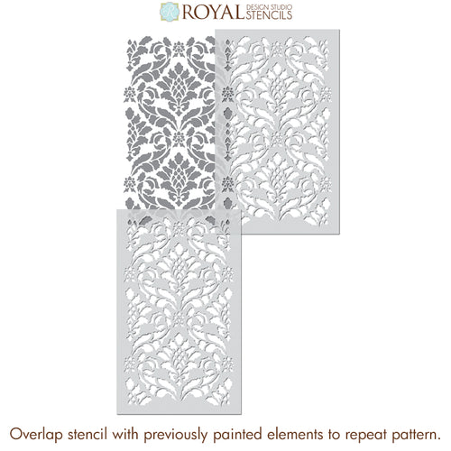 Large Trellis Wall Stencil | Acanthus Damask Wall Stencil for DIY Wallpaper