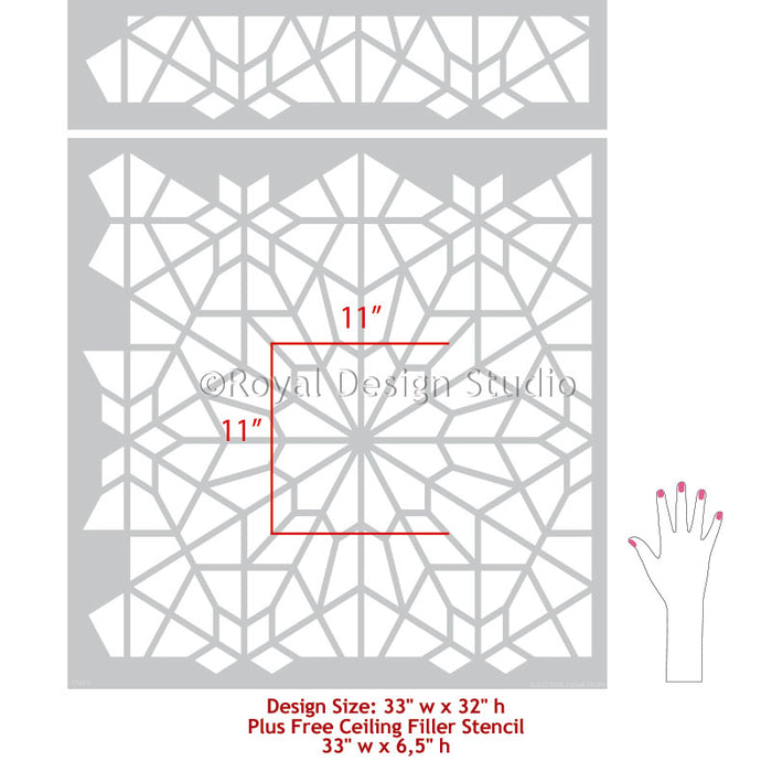 Large DIY Moroccan Stencils for Painting Walls and Floors