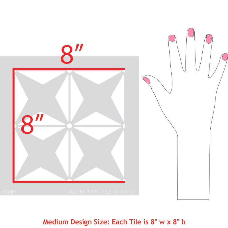 Pinwheels Tile Stencil