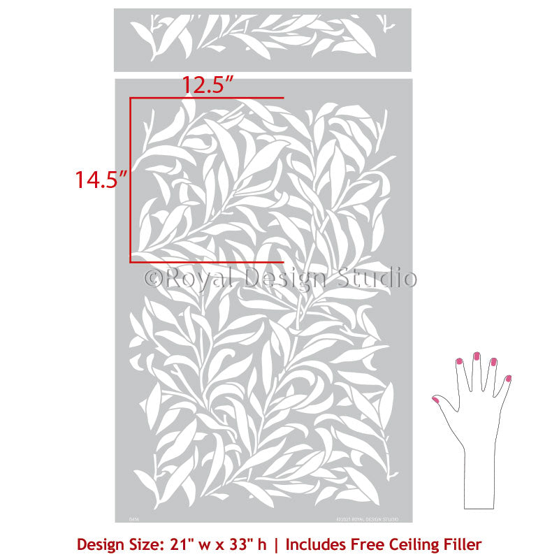 NEW! Thicket Leaves Wall Stencil