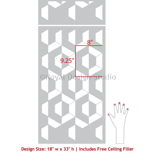 Allover Pattern Stencils Nexus Modern Wall Floor Stencil