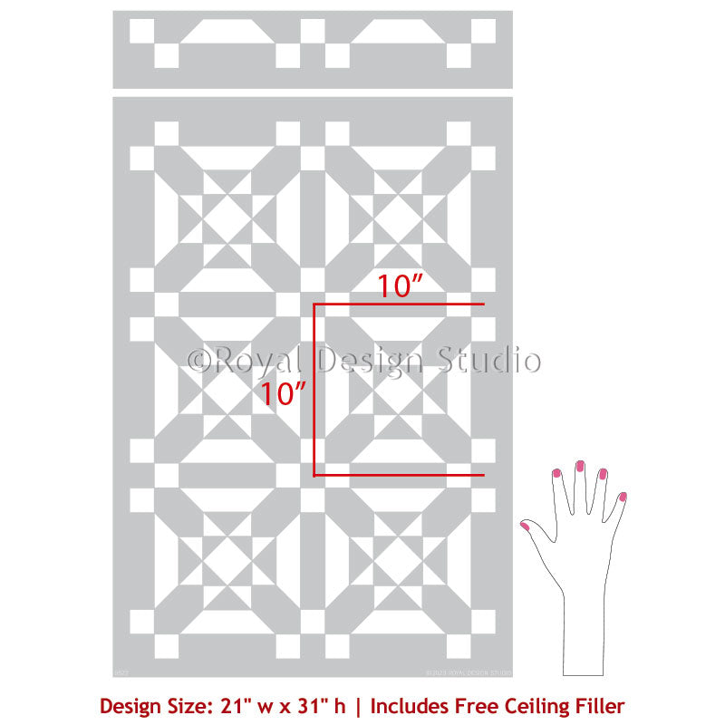 New! Optica Modern Floor Stencil