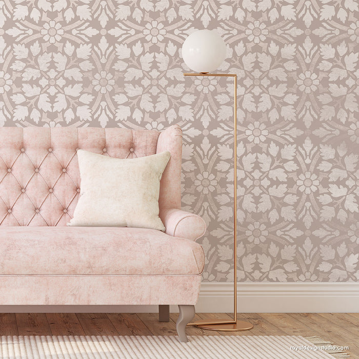 Large DIY Country Chic Tile Stencils for Painting Walls and Floors