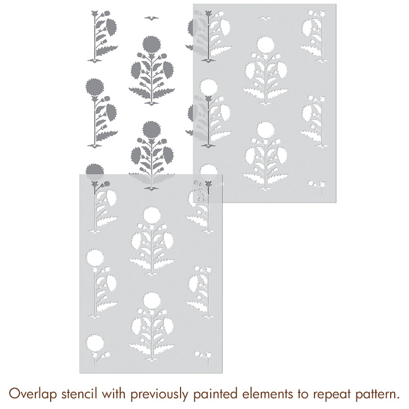 Amazing Floral Block Print Pattern Wall Stencil-Custom DIY Walls Decor amazing-floral-block-print-pattern-wall-stencil-custom-diy-walls-decor