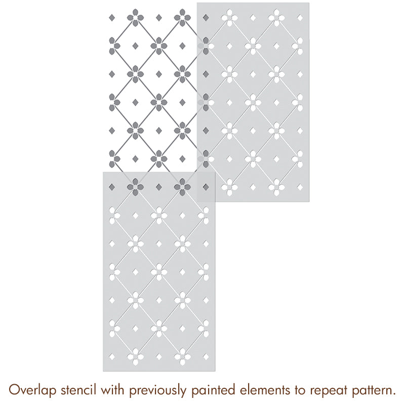Cottage Diamond Trellis Wall Stencil