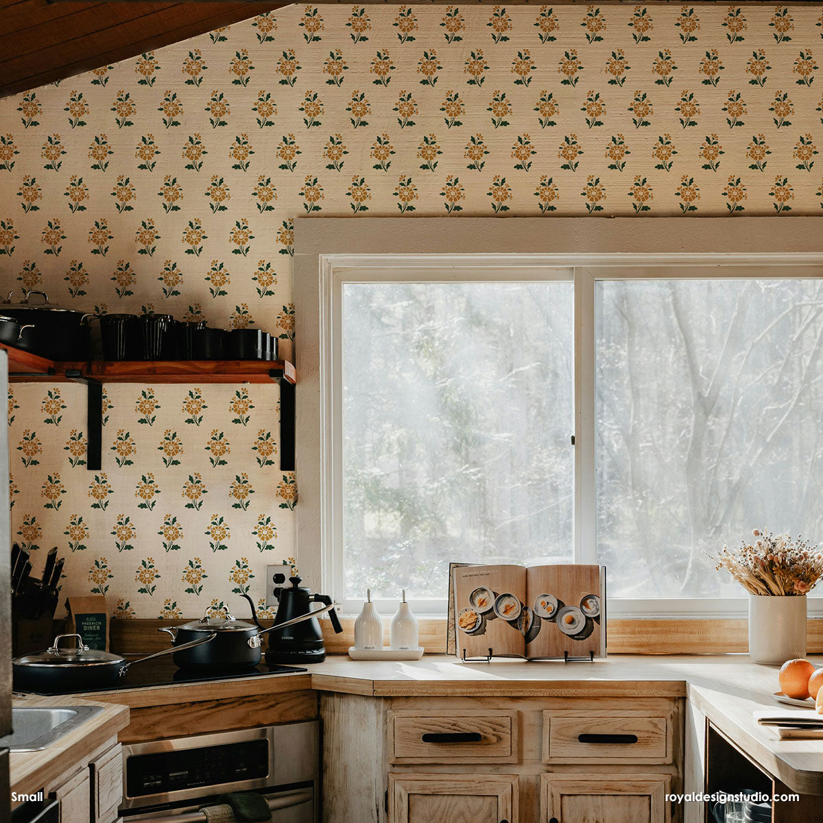 Provence Petite Floral Wall Stencil