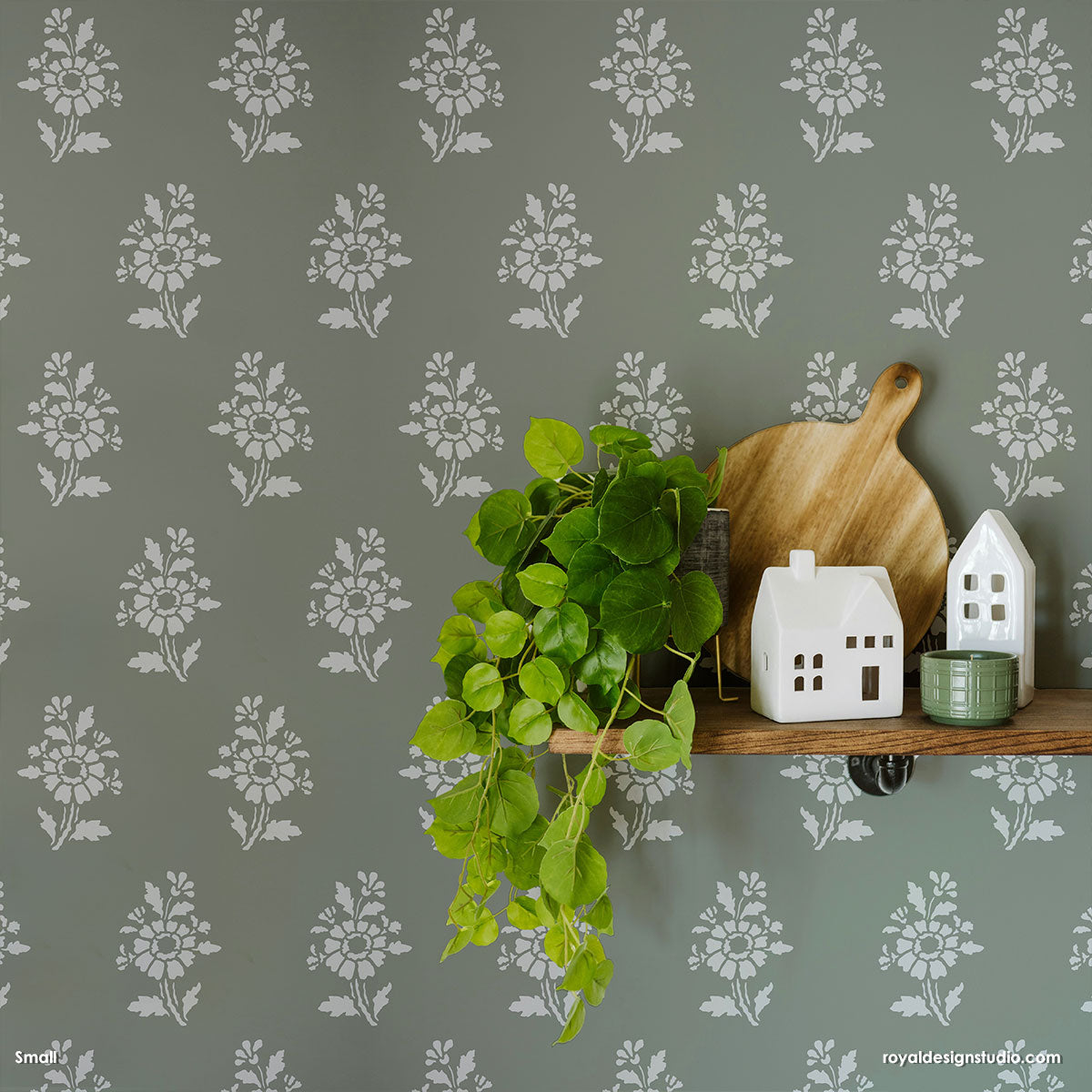 Provence Petite Floral Wall Stencil
