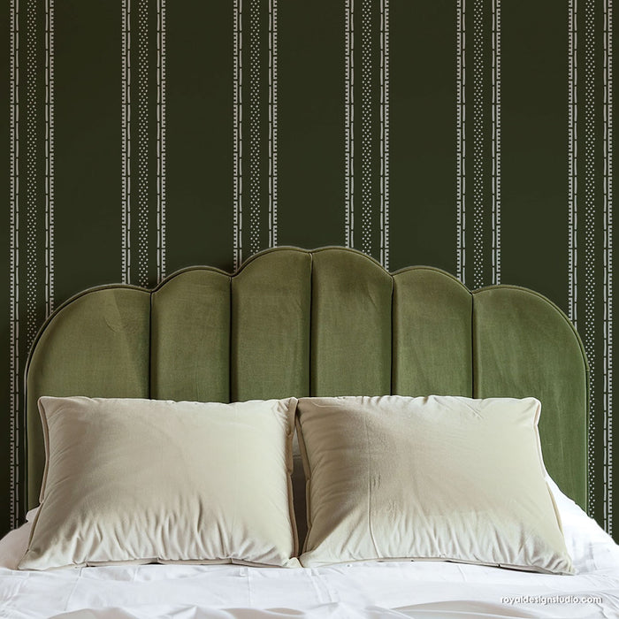 Large Stripe Stencil for Walls-Painted Wallpaper Decor