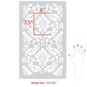 Large Trellis Wall Stencil | Acanthus Damask Wall Stencil for DIY Wallpaper