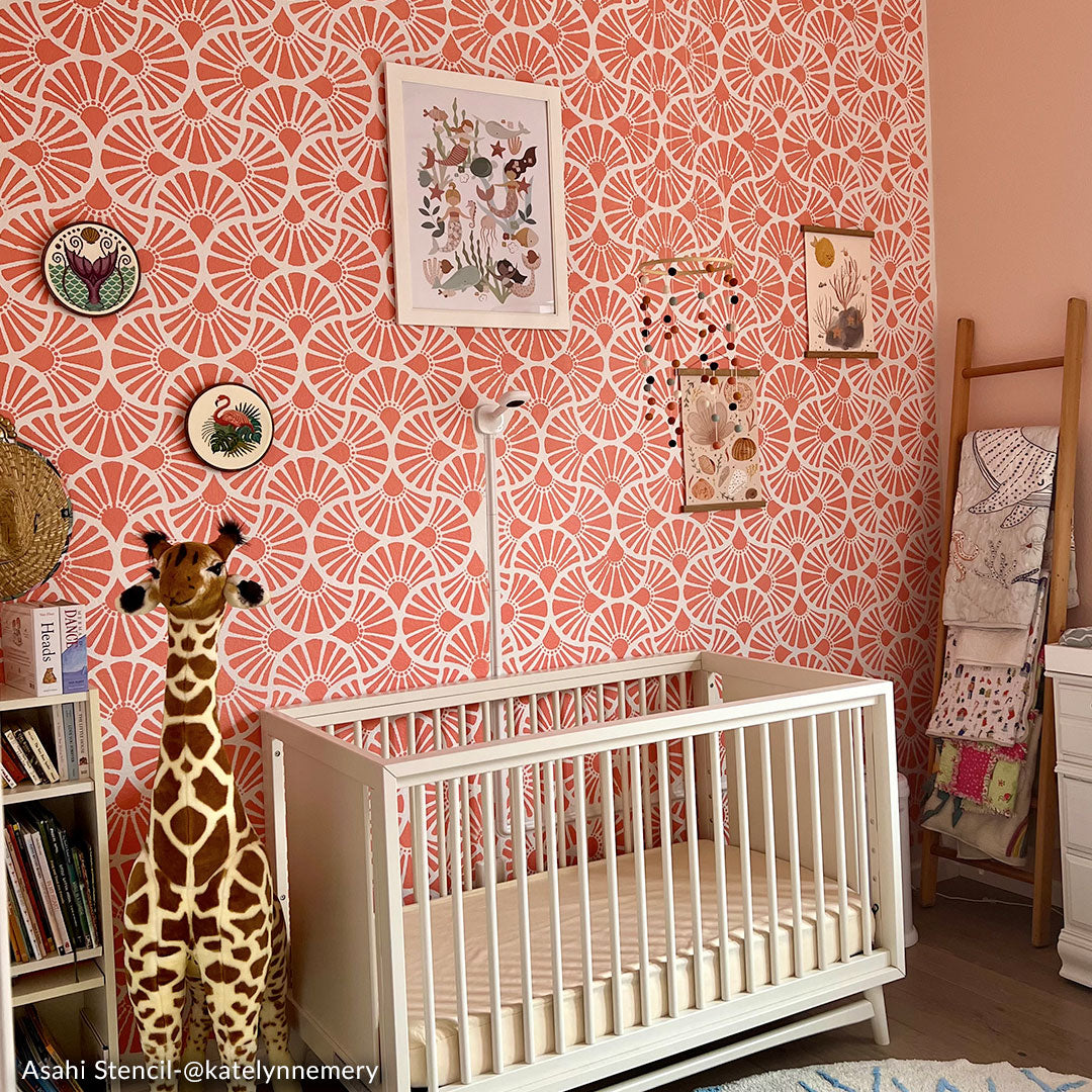Nursery Stencil DIY Wallpaper Wall Decor Kids room