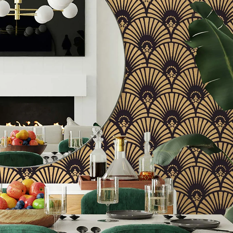 Gatsby Glam Art Deco Wall Stencil