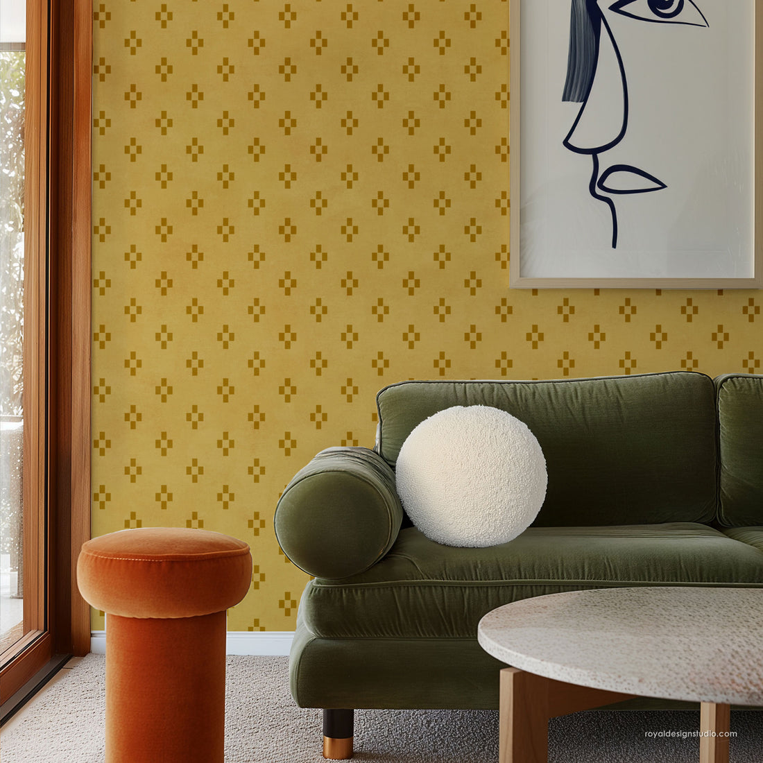 Check Walll Pattern Cute Check Stencil Pattern for Wall Decor - DIY Stenciled Wallpaper