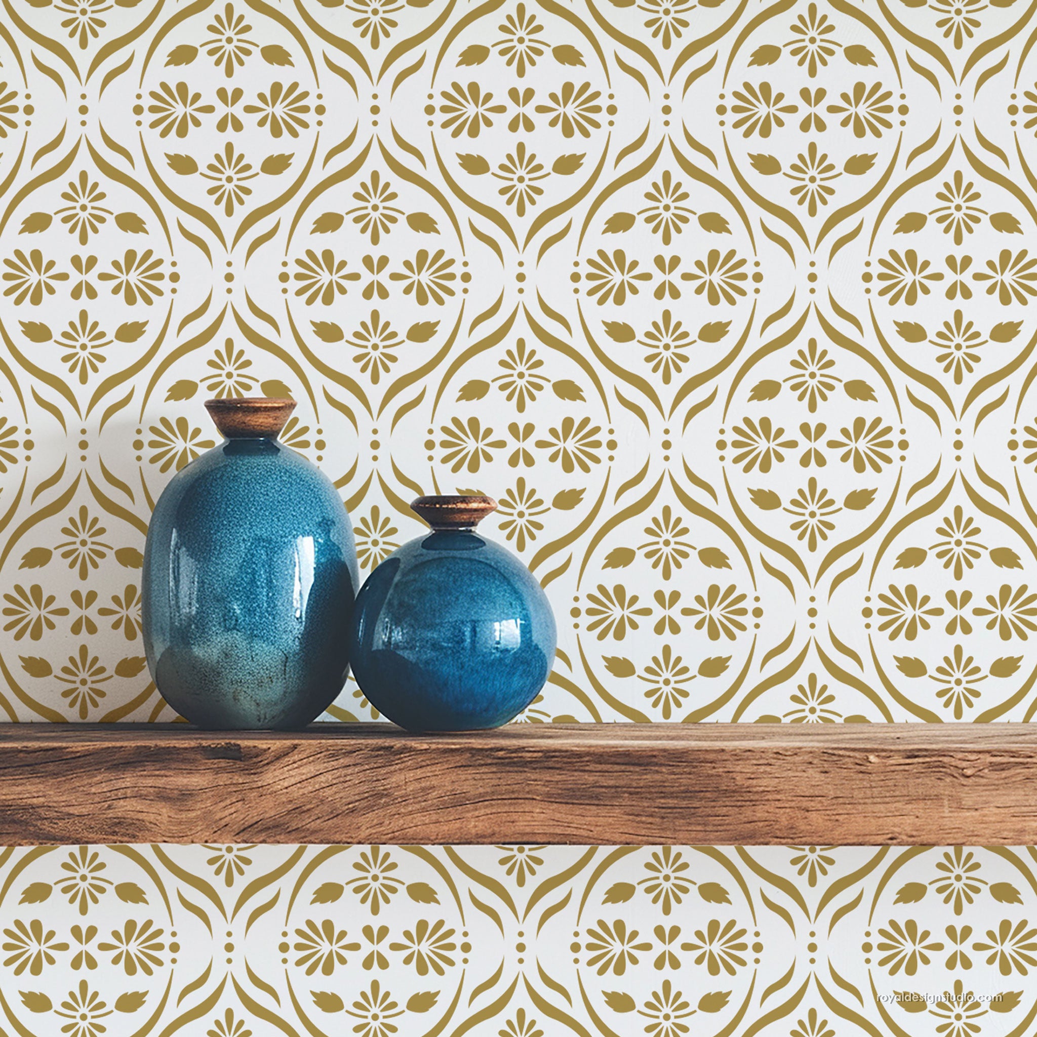Chloe Floral Trellis Wall Stencil