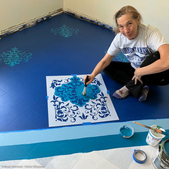 Large Trellis Wall Stencil | Acanthus Damask Wall Stencil for DIY Wallpaper