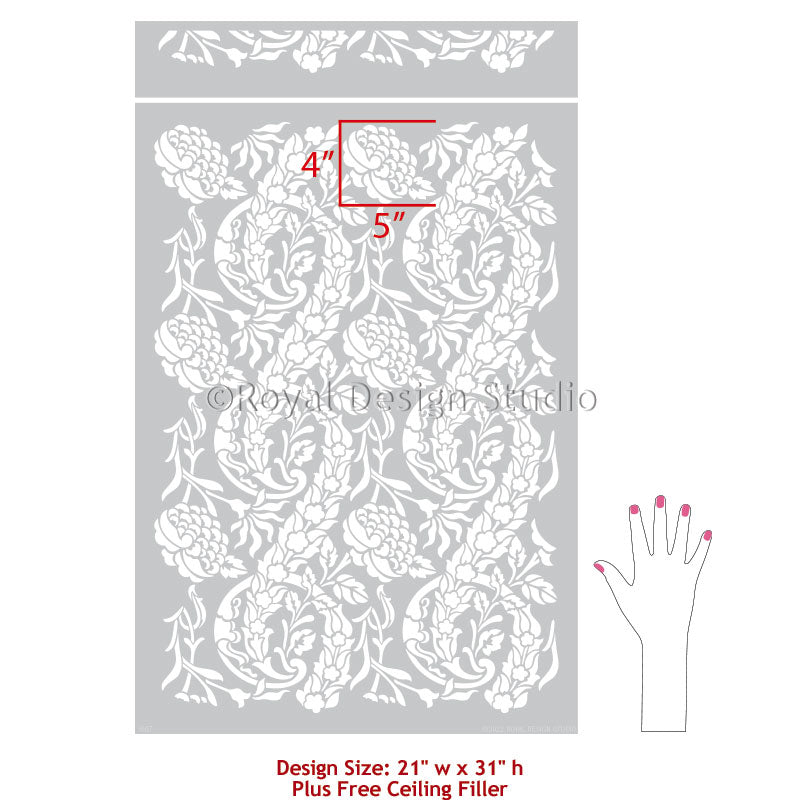 NEW! Saxony Damask Wall Stencil