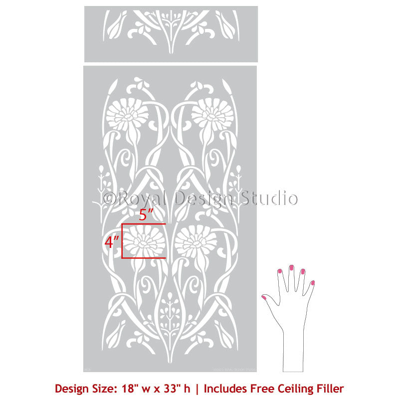 Decowall Love Flower Design  Stencil for DIY Painting in Plastic