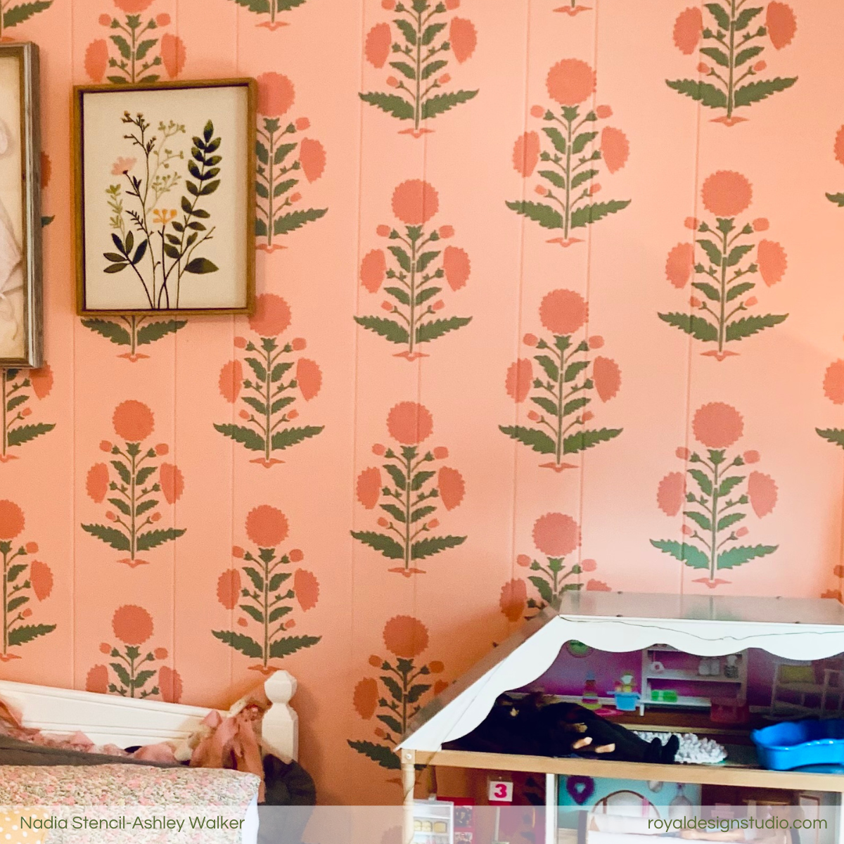 Nadia Block Print Wall Stencil