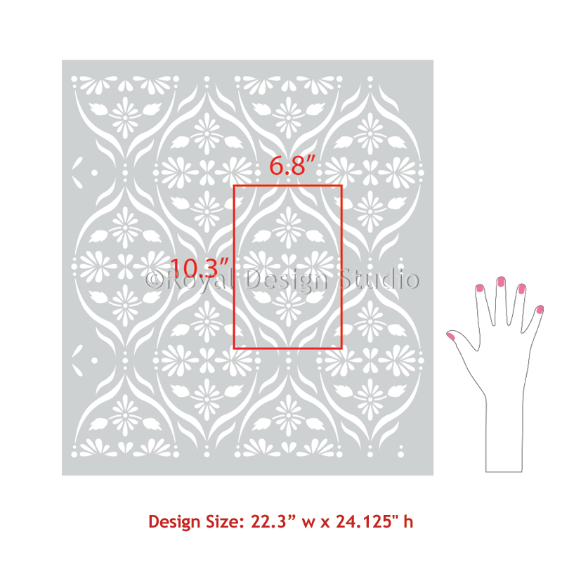 Chloe Floral Trellis Wall Stencil