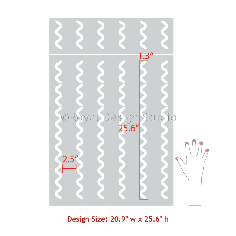 Rick Rack Ribbon Stripe Stencil