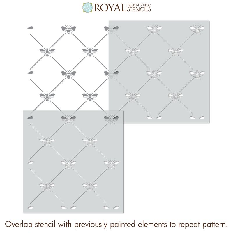 French Bee Trellis Stencil