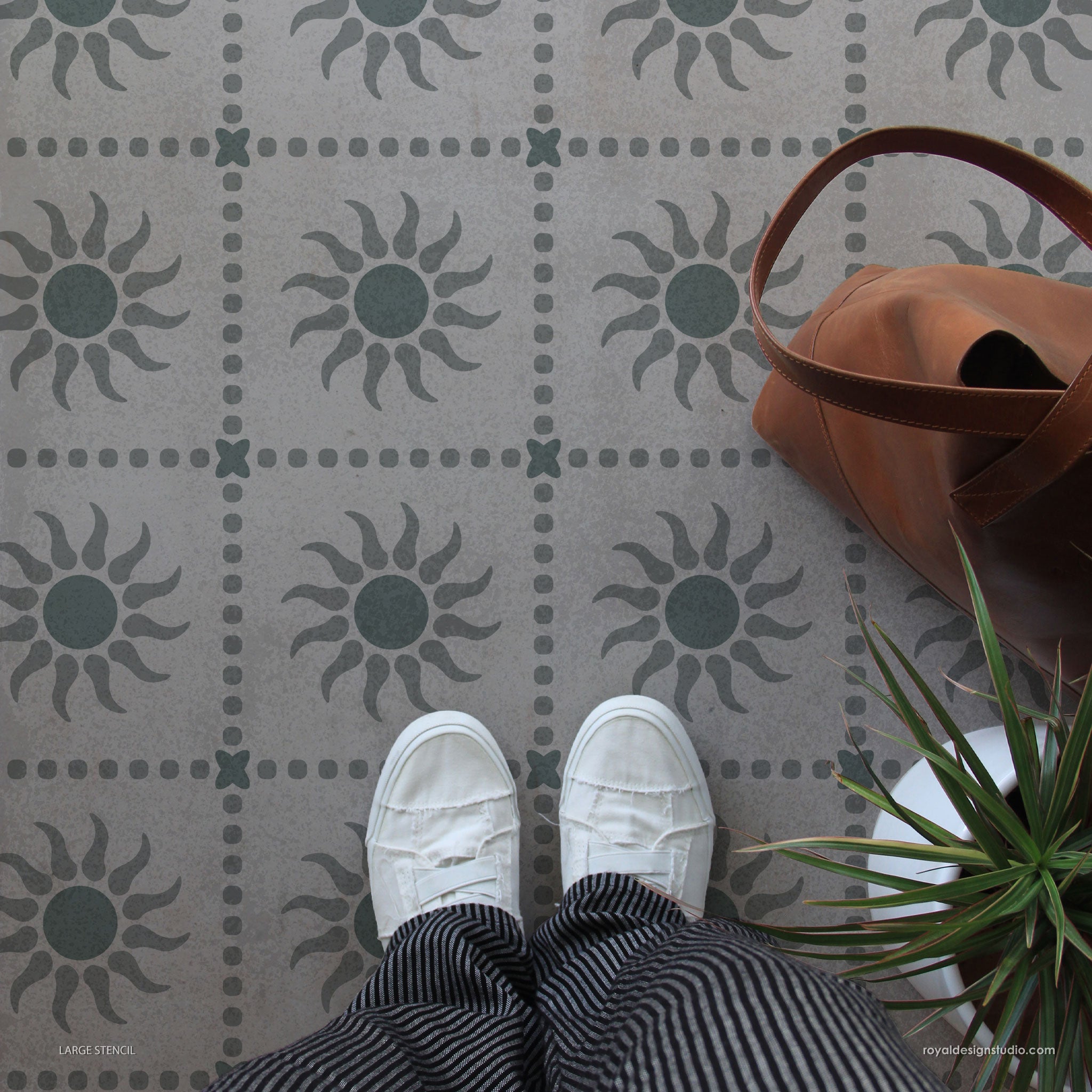 Retro Stars Tile Stencil