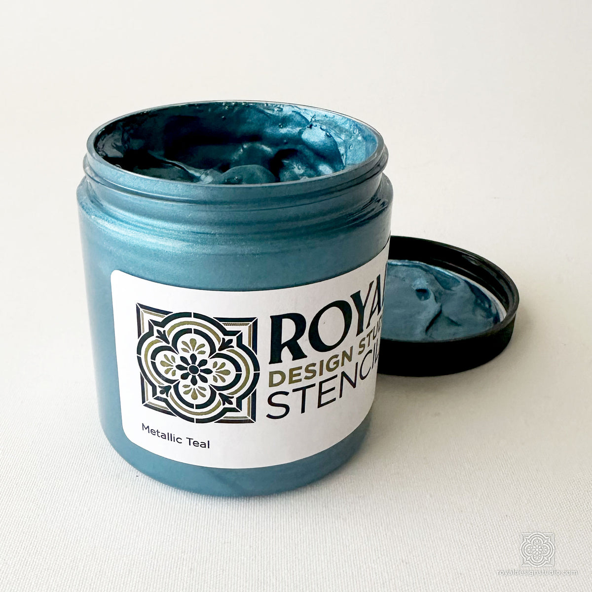 Metallic Teal Stencil Creme