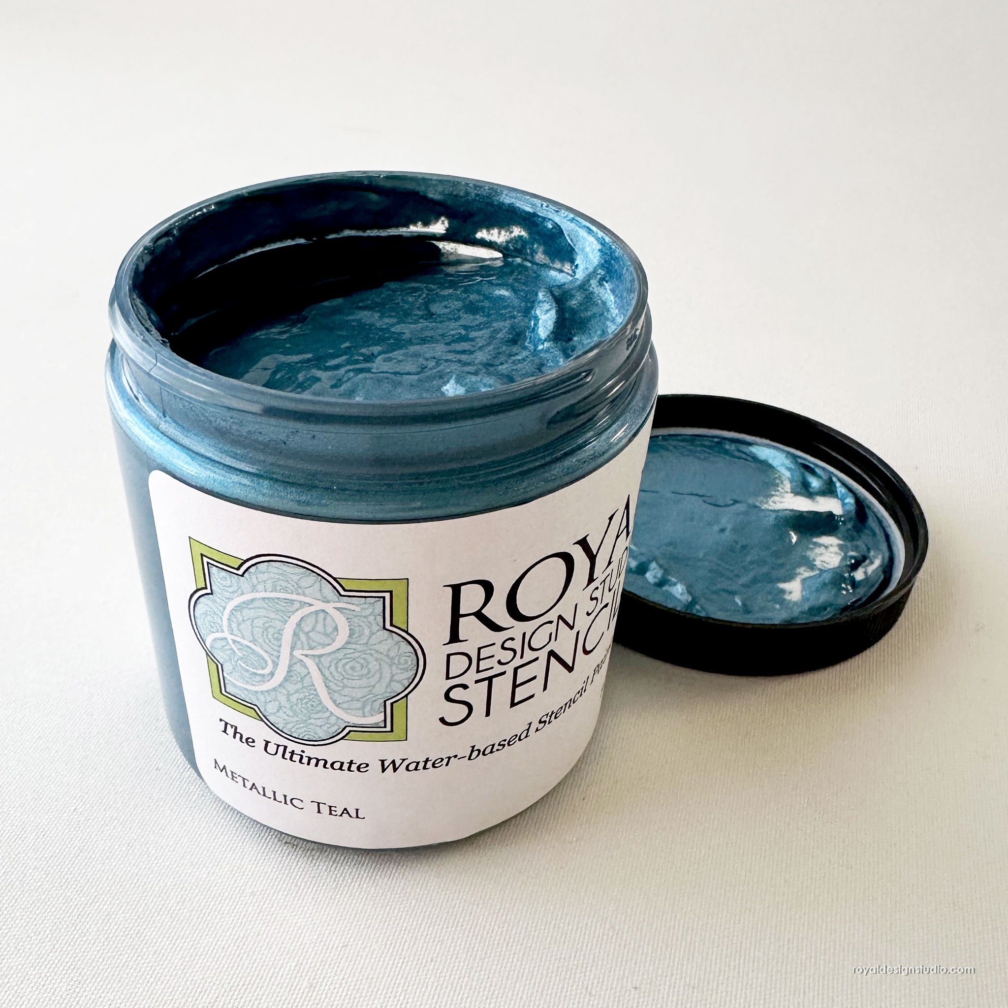 Metallic Teal Stencil Creme