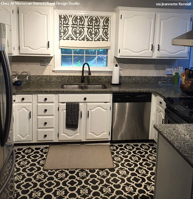 DIY Painted Kitchen Floor Stencils - Royal Design Studio