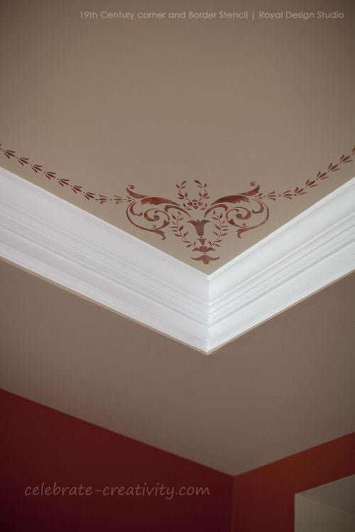 19th Century Corner Ceiling Stencil - Royal Design Studio Stencils